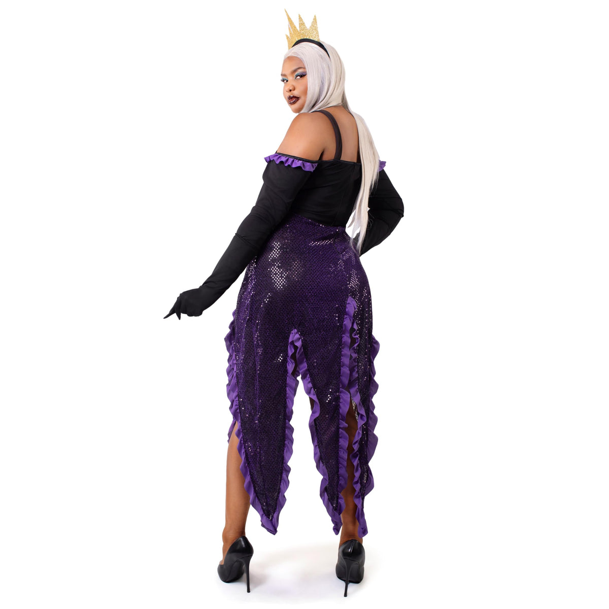 Set Disfraz de Bruja del Mar Negro y Morado para Mujer, foto 4 de 7