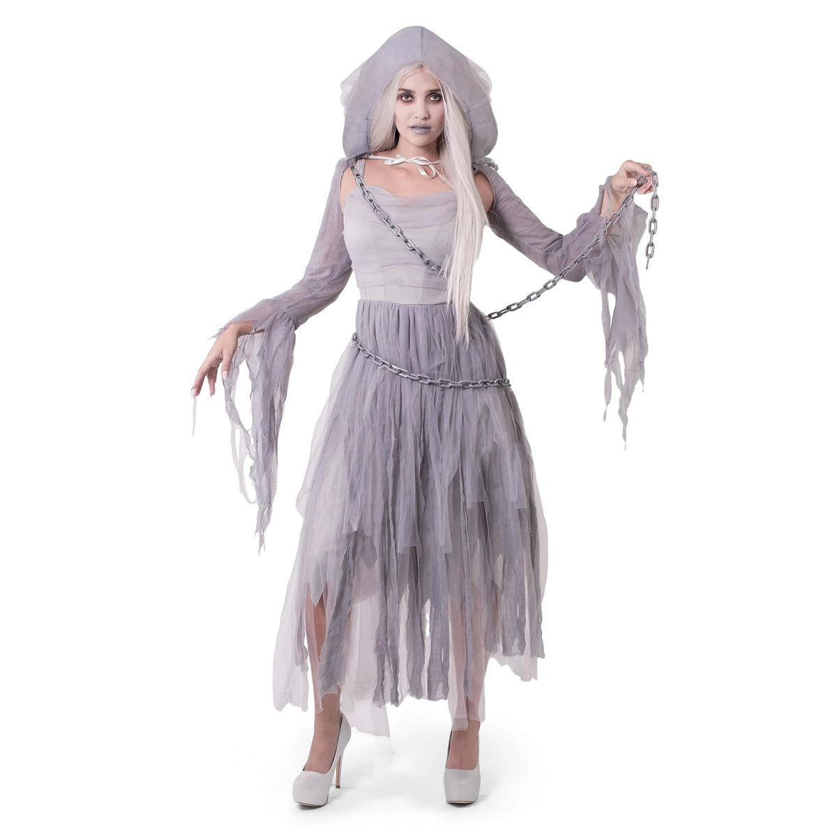 Disfraz de Fantasma con Cadena para Mujer, foto 1 de 7