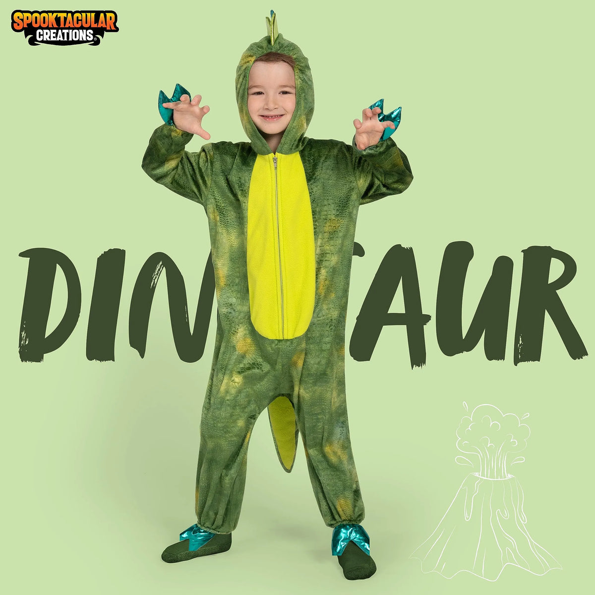 Enterizo de T-Rex Verde Brillante Infantil, foto 2 de 7