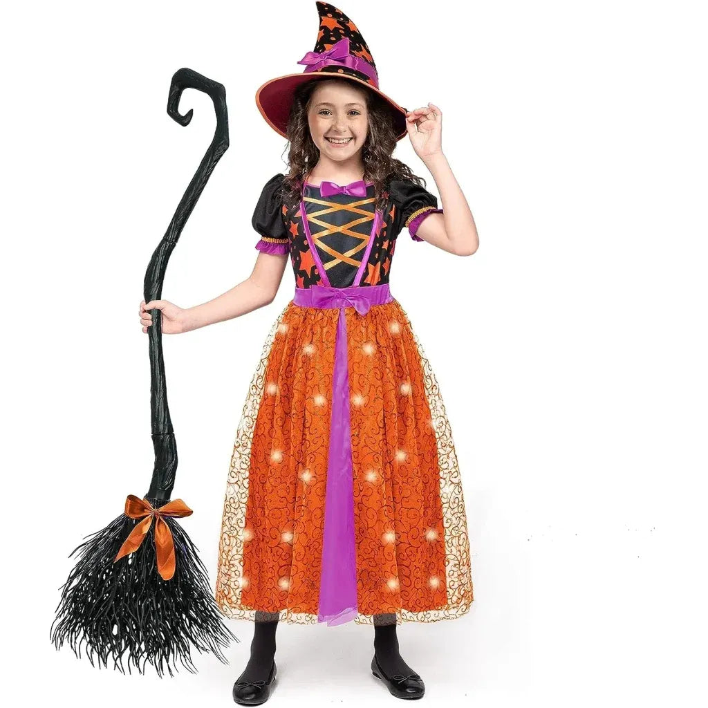 Disfraz de Bruja Naranja con Luces para Niña, foto 1 de 7
