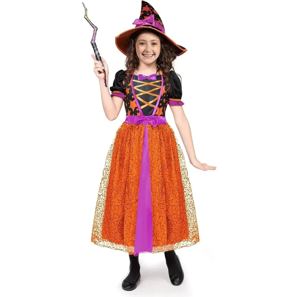 Disfraz de Bruja Naranja con Luces para Niña, foto 3 de 7