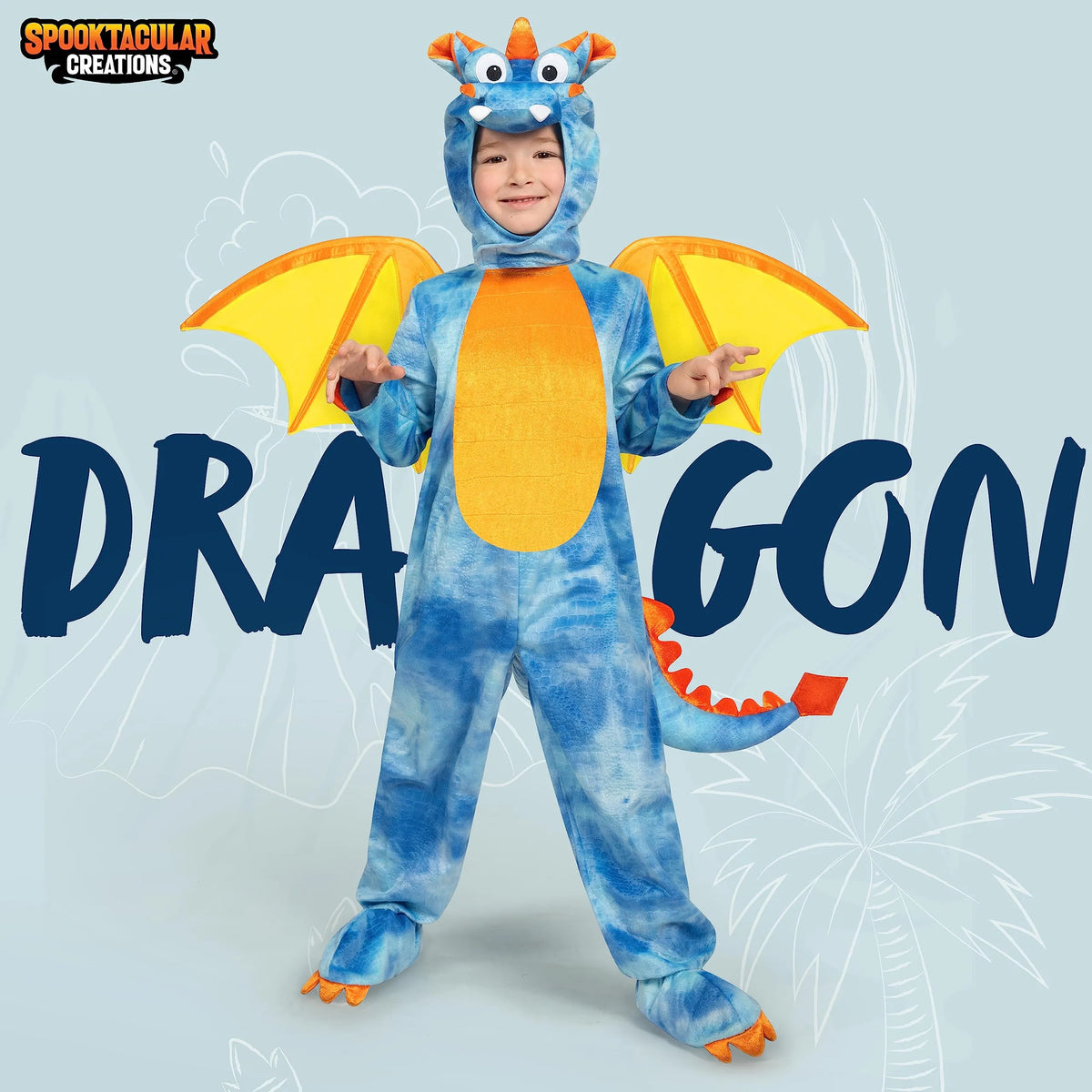Disfraz de Dragón con Cola y Alas para Niños Pequeños, foto 2 de 7