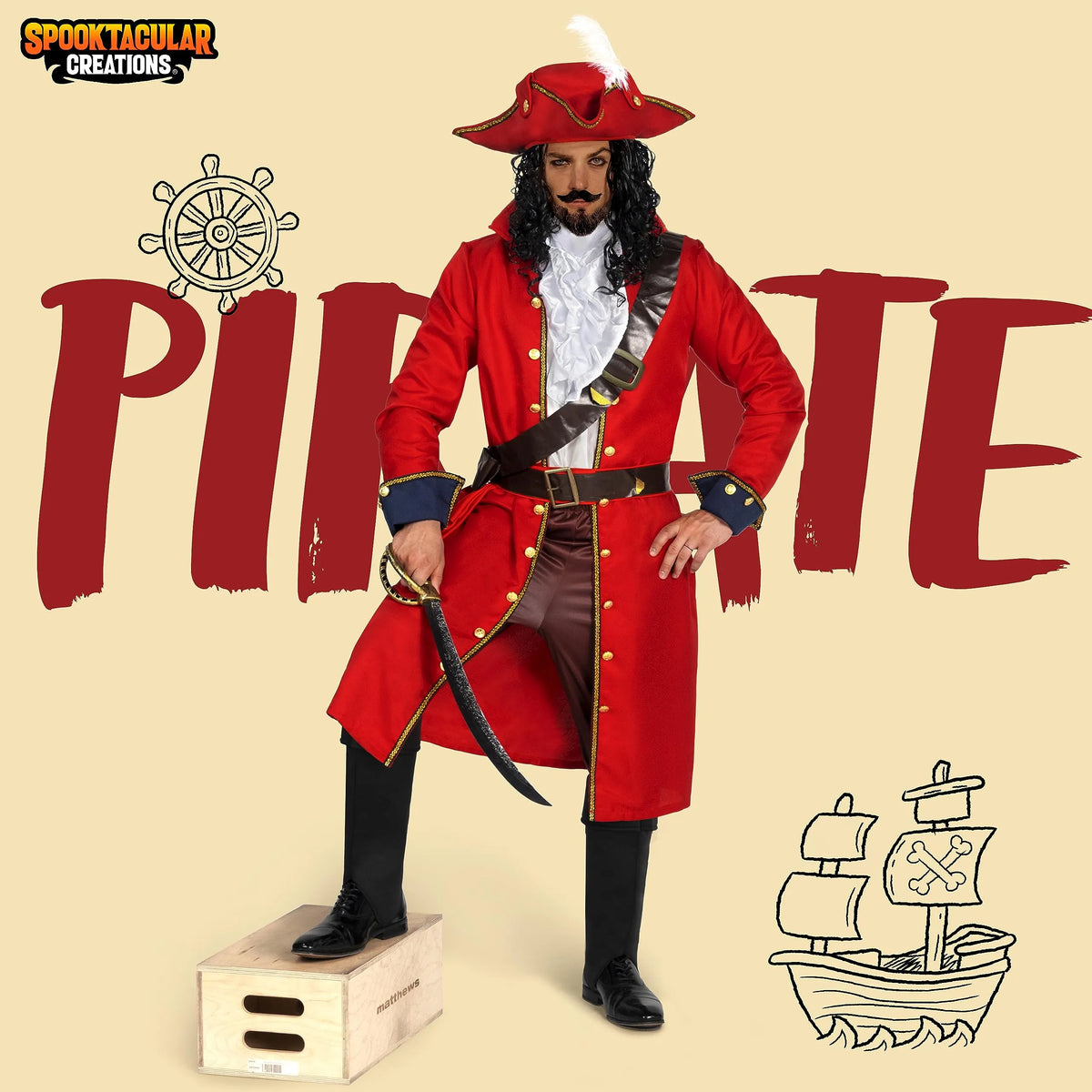 Set Disfraz de Capitán Pirata para Hombre, foto 2 de 7