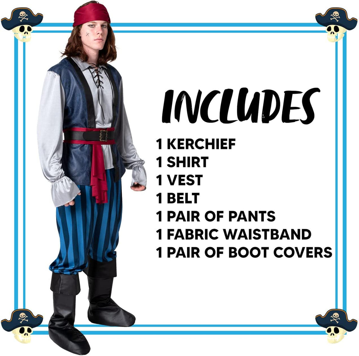 Disfraz de Pirata Azul para Hombre, foto 5 de 7