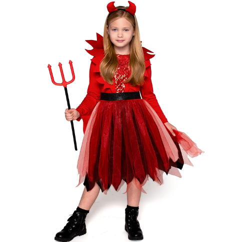 Disfraz Vestido de Diablita para Niña, foto 3 de 7