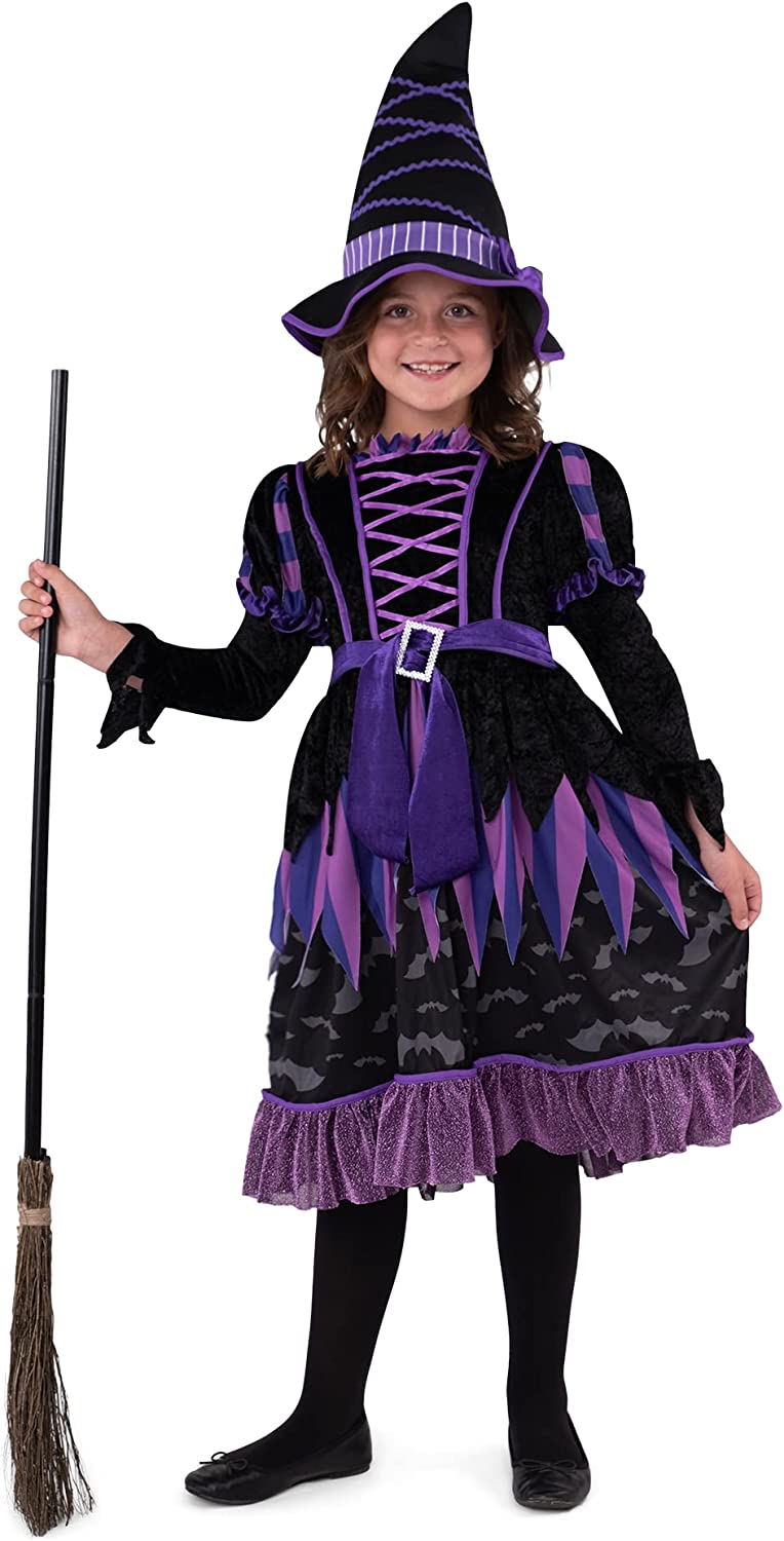 Disfraz de Bruja Morada con Falda Rasgada para Niña, foto 2 de 7