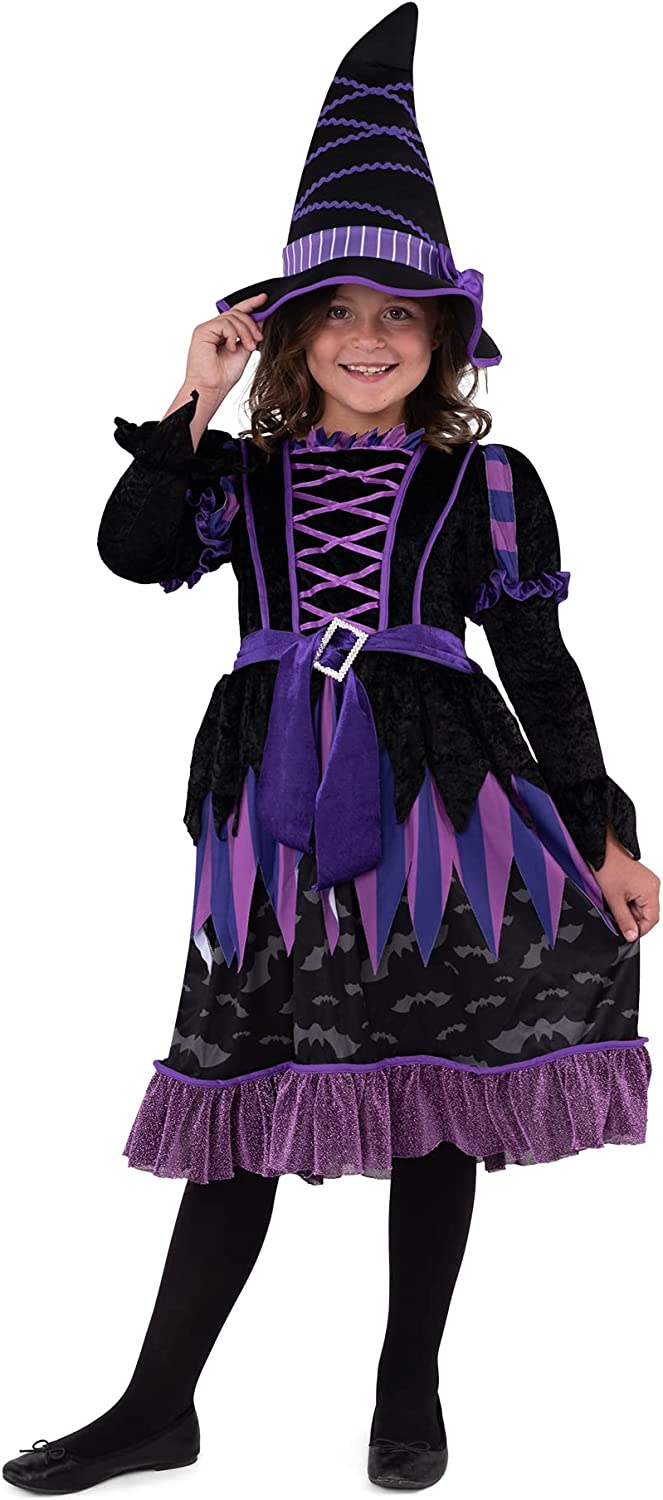 Disfraz de Bruja Morada con Falda Rasgada para Niña, foto 4 de 7