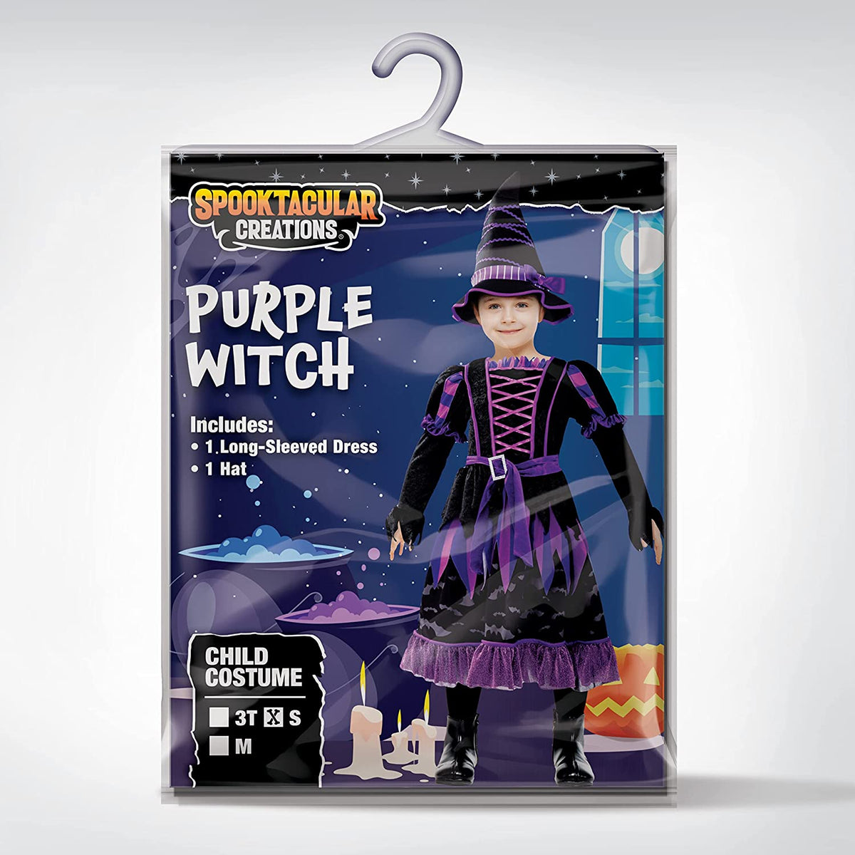 Disfraz de Bruja Morada con Falda Rasgada para Niña, foto 6 de 7