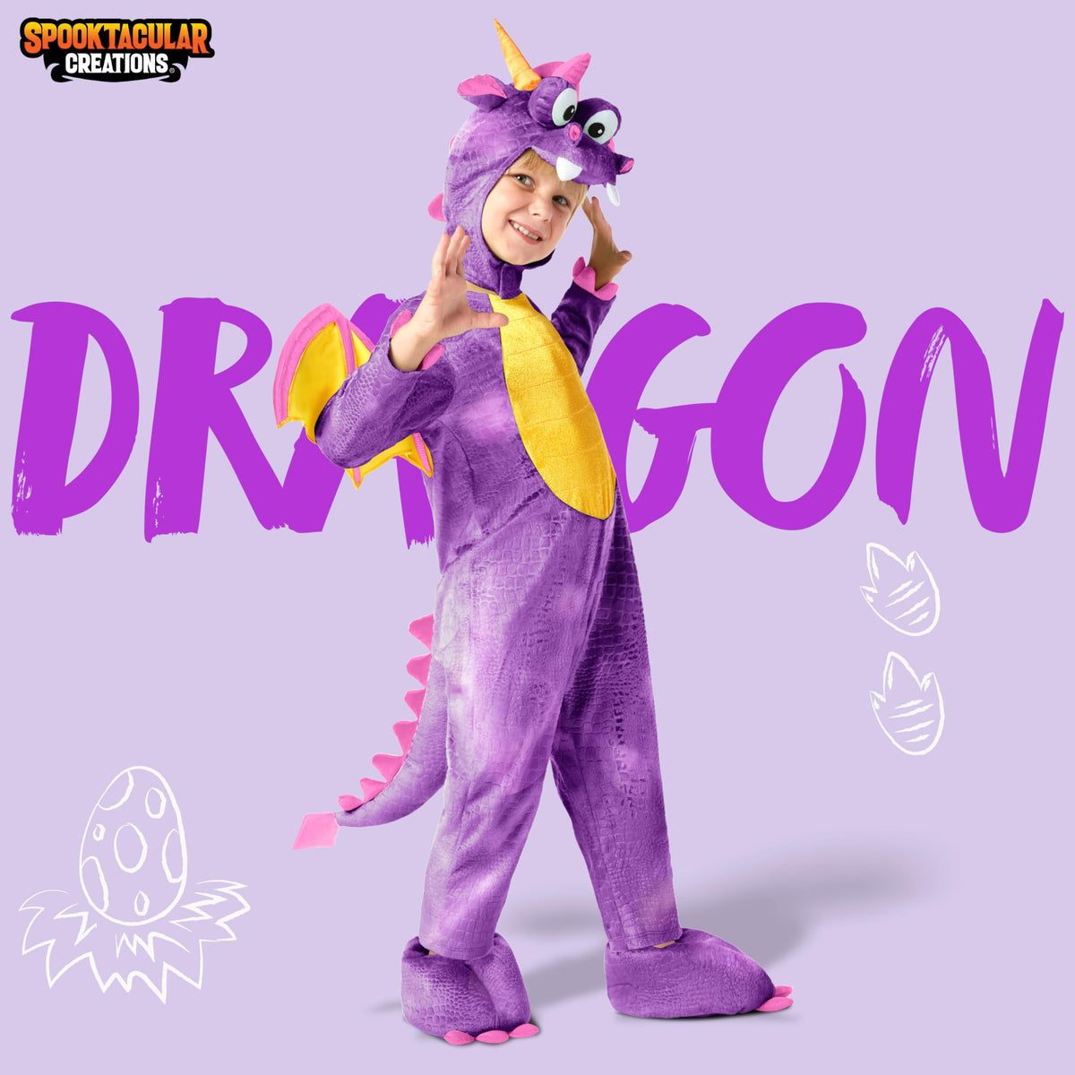 Disfraz de Dragón Morado para Niños Pequeños, foto 2 de 6