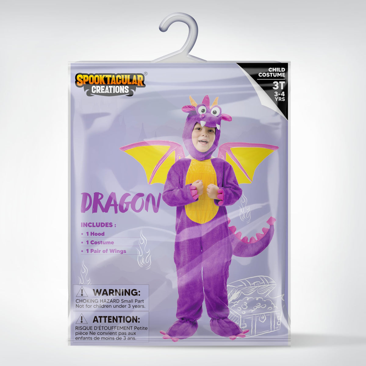 Disfraz de Dragón Morado para Niños Pequeños, foto 6 de 6