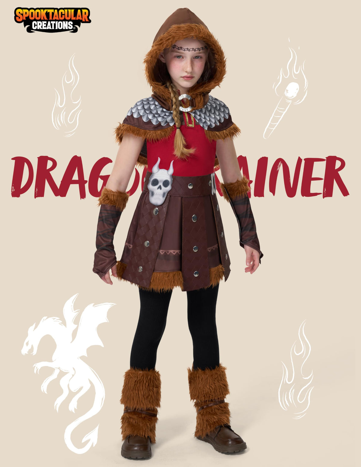 Disfraz de Vikinga Entrenadora de Dragones para Niña, foto 2 de 6