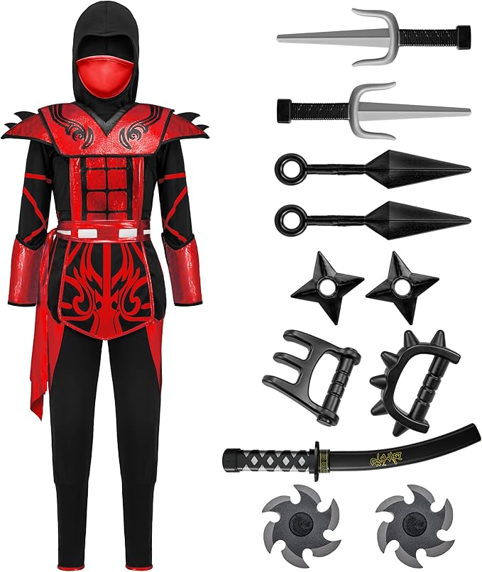 Disfraz de Ninja Rojo para Niño, foto 3 de 6