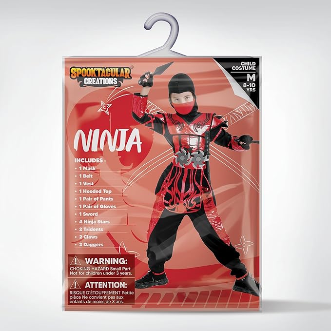 Disfraz de Ninja Rojo para Niño, foto 6 de 6