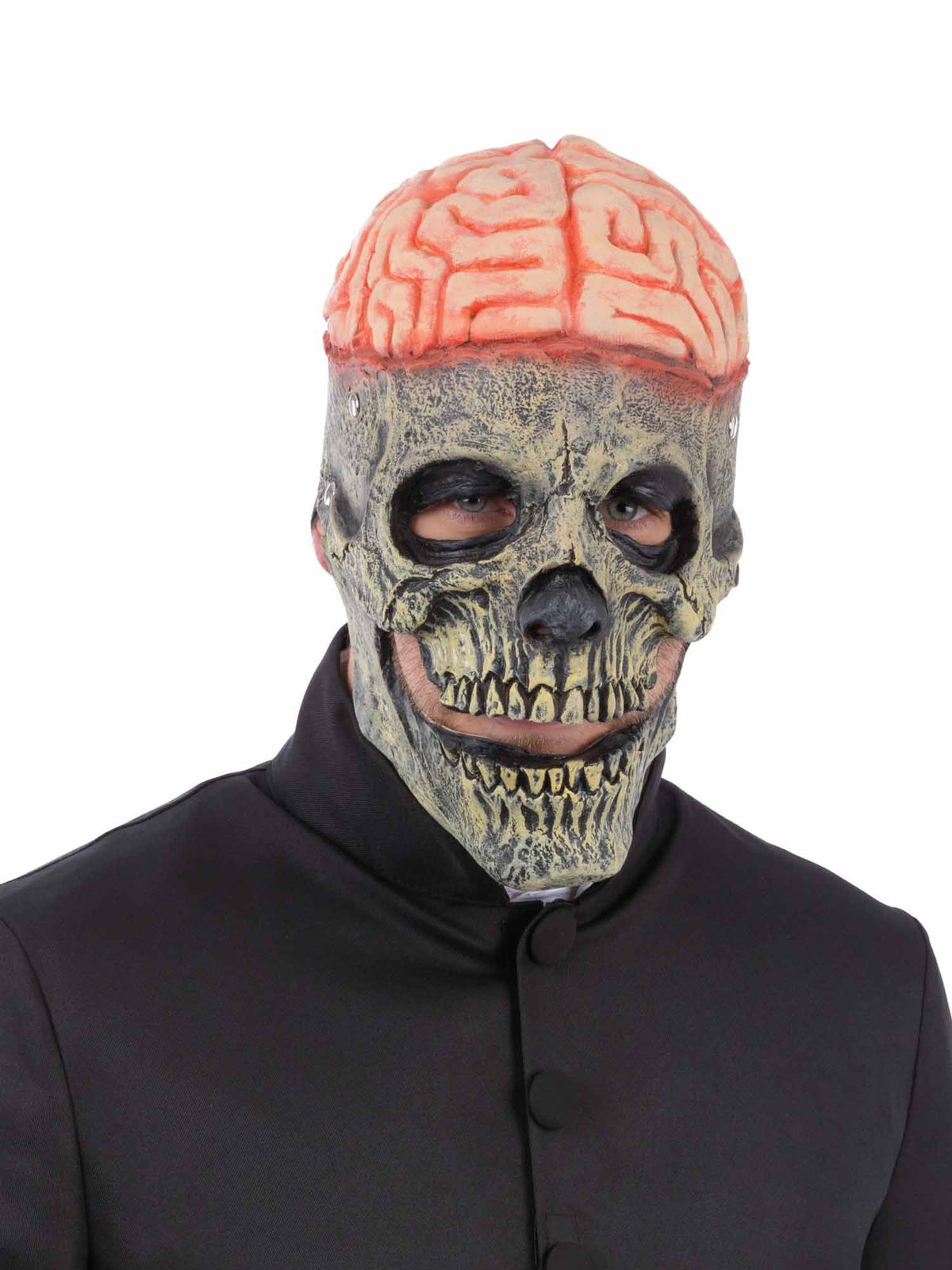Máscara de Látex Calavera con Cerebro Expuesto y Boca Móvil, foto 1 de 2