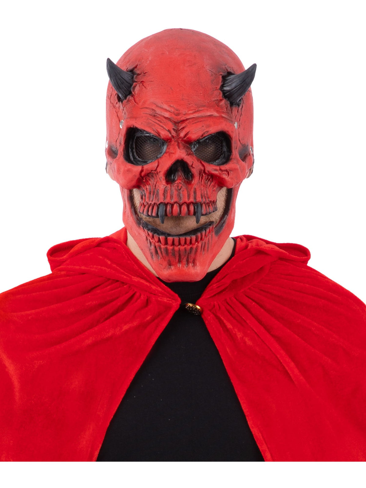 Máscara de Látex Calavera Diablo Rojo con Boca Móvil, foto 1 de 2