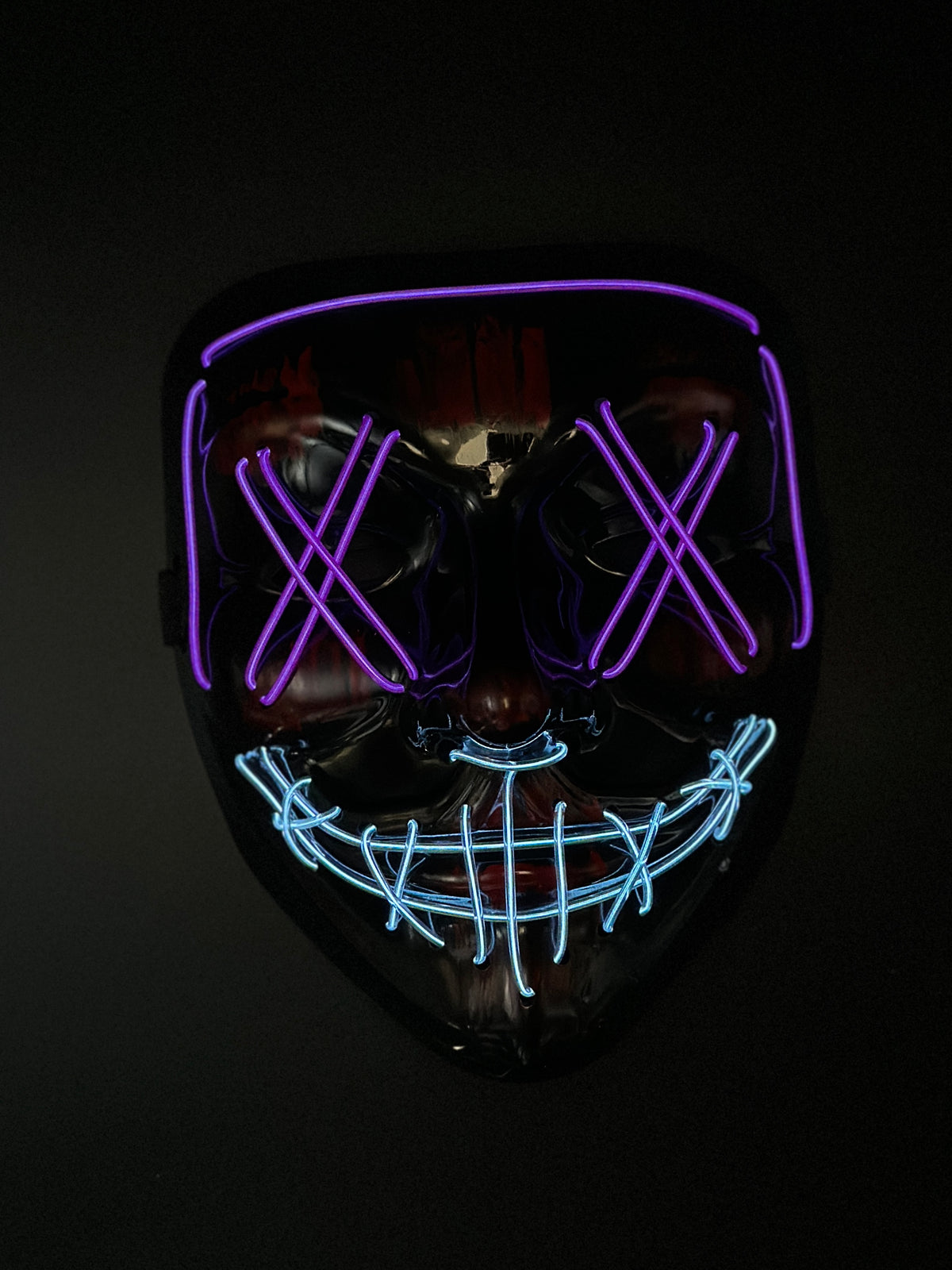 Máscara LED Neón Voltage Morado y Azul, foto 3 de 8