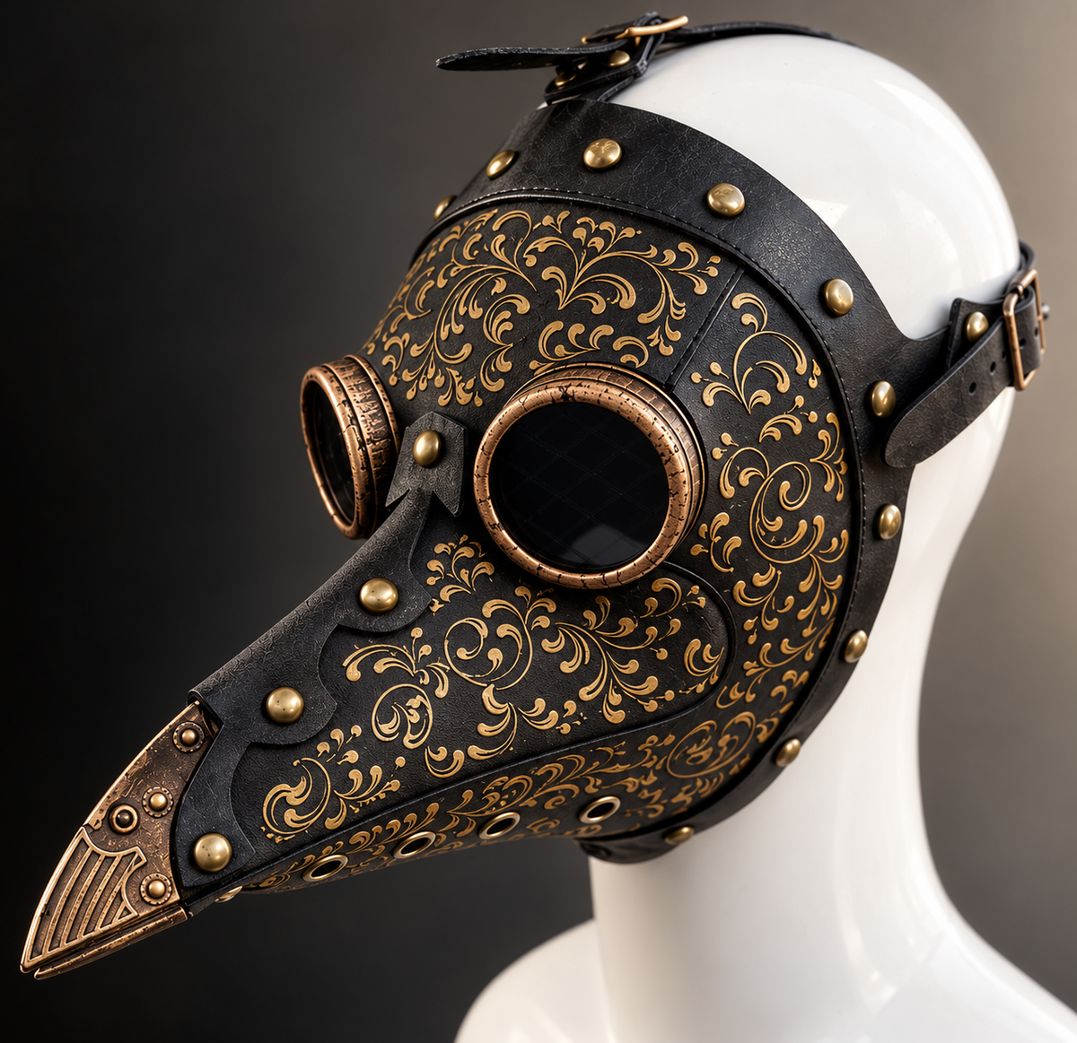 Máscara de la Peste Steampunk Gris Filigrana, foto 2 de 6