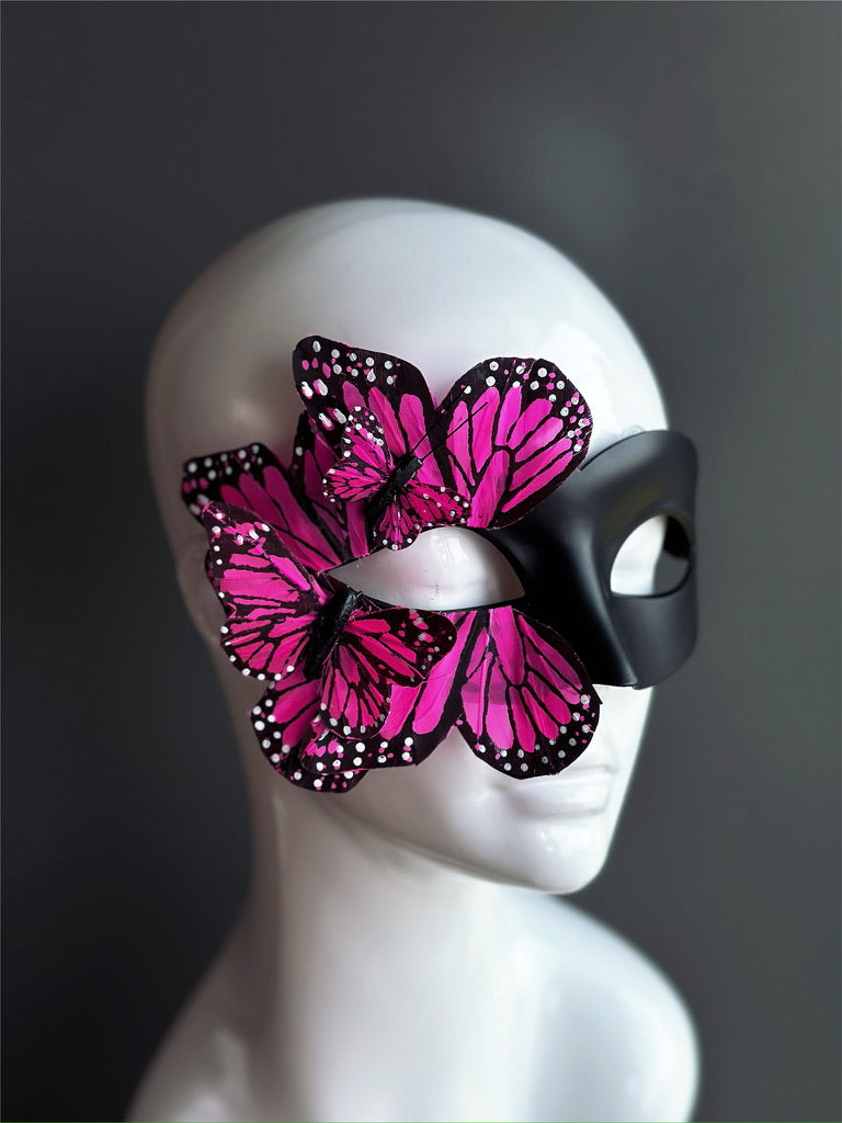 Máscara de Mariposa Negra y Rosa, foto 2 de 8