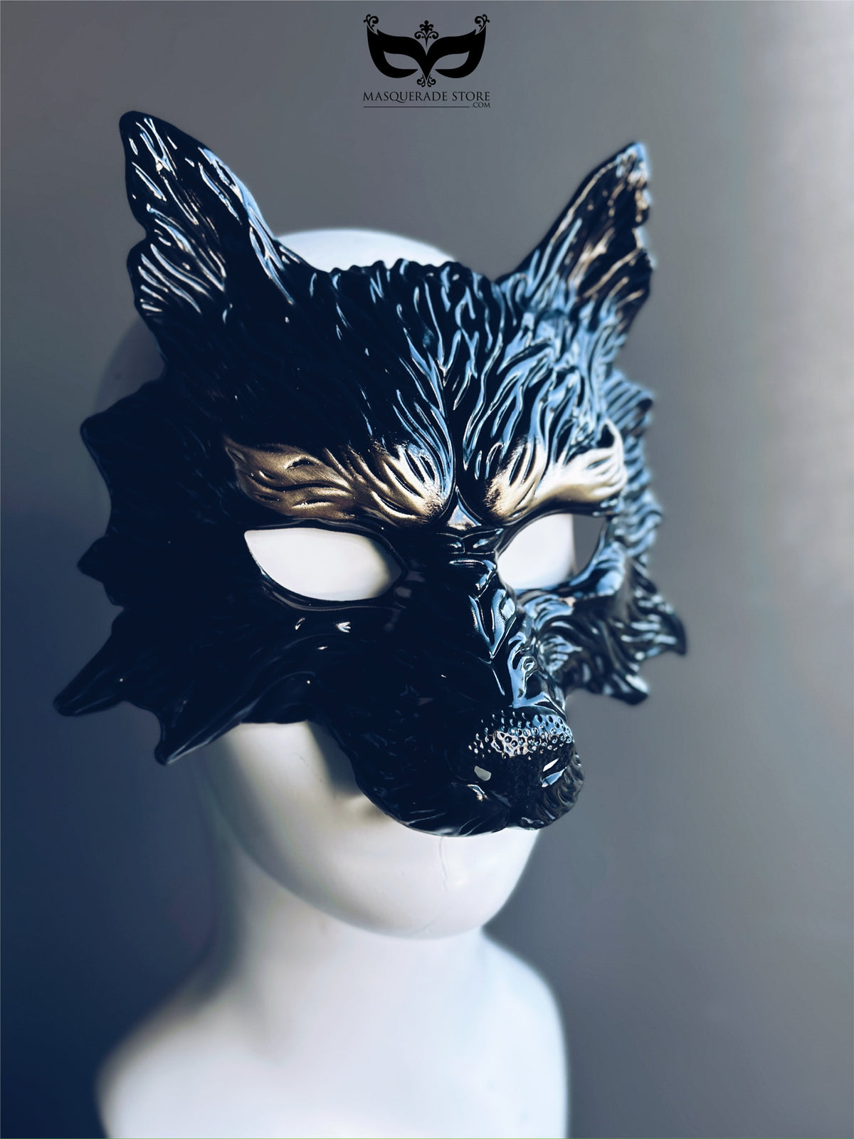 Máscara de Hombre Lobo Negro y Dorado, foto 1 de 4
