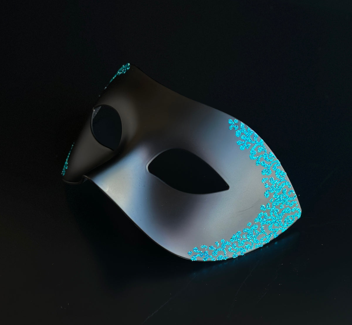 Máscara Veneciana Fantasma Turquesa Noir, foto 3 de 3