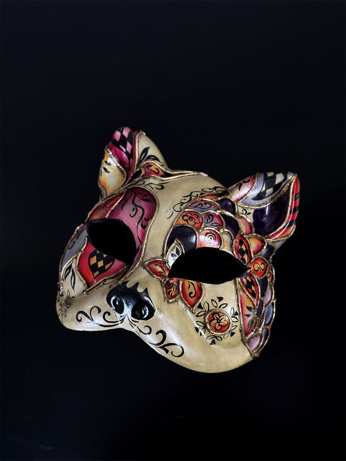 Máscara Veneciana de Gato Ornamentada, foto 2 de 3