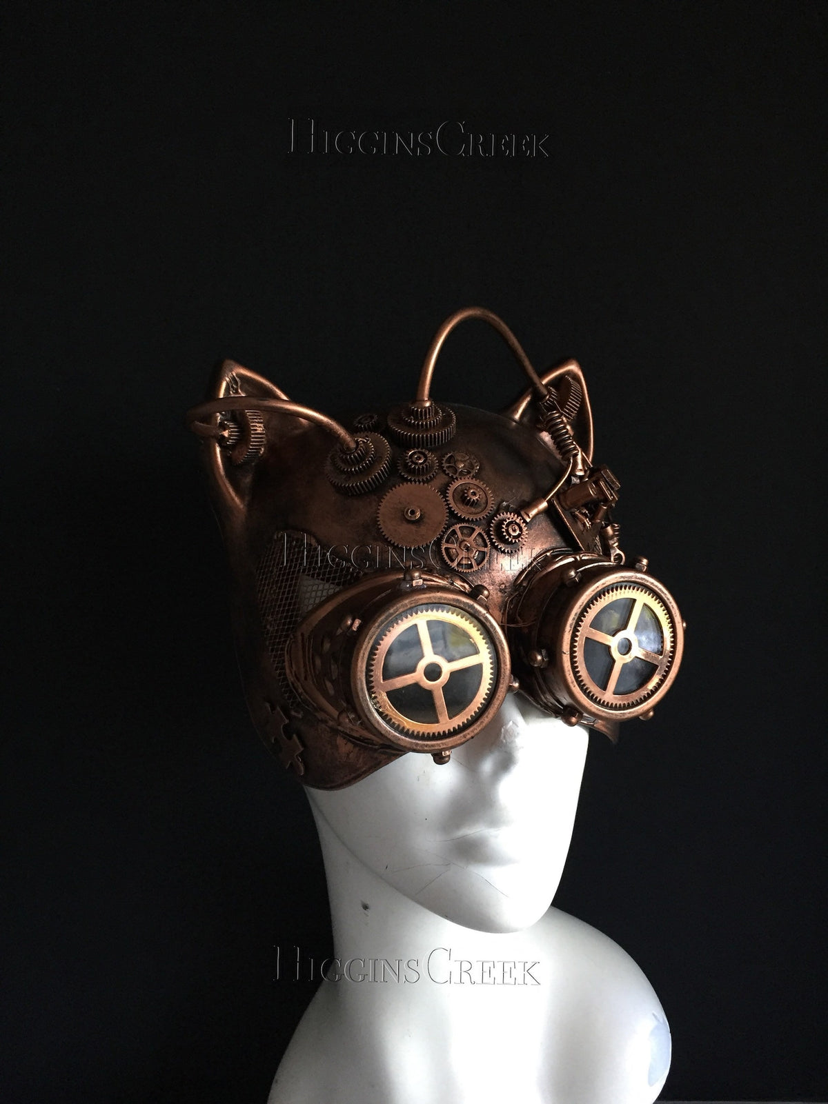 Máscara de Gato Steampunk Cobre, foto 1 de 3