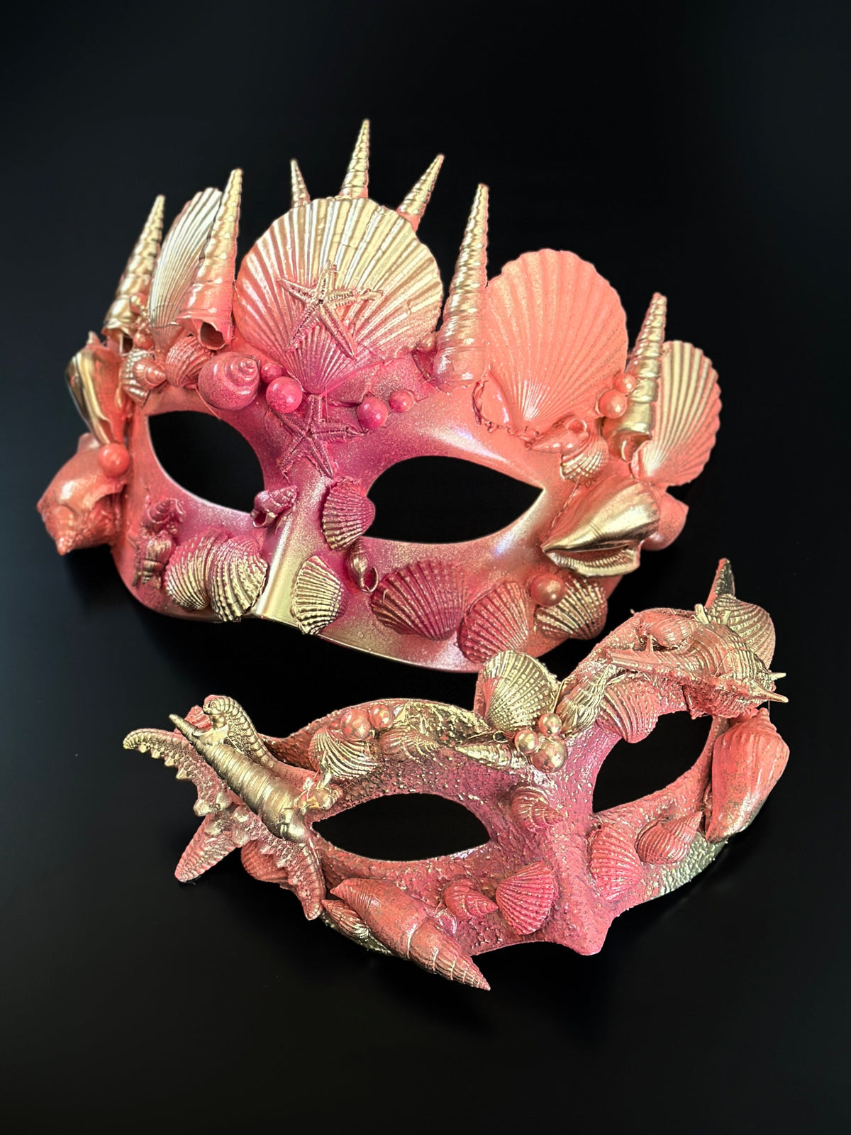 Máscaras Rey y Reina del Océano Rosa Dorado, foto 1 de 5