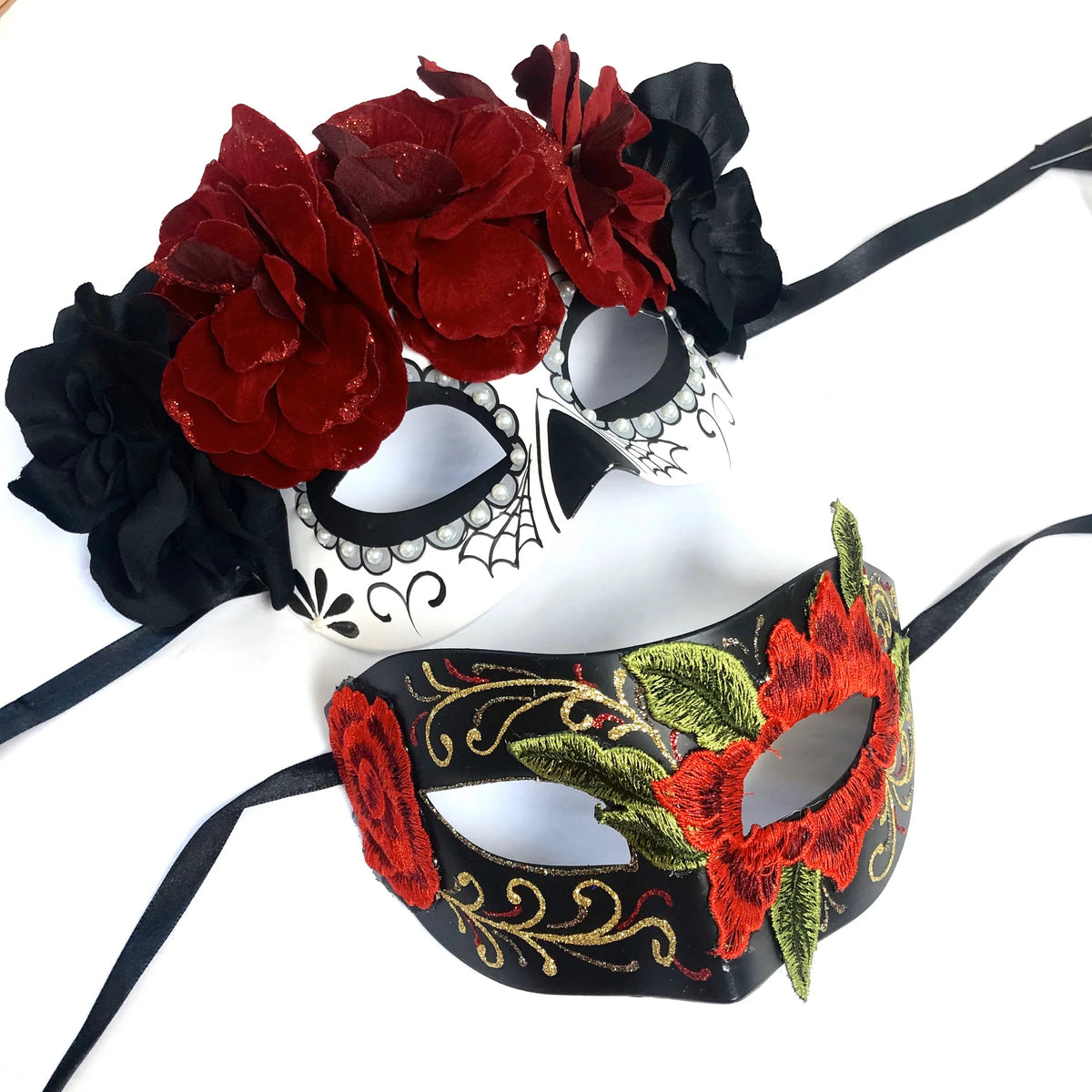 Máscara Día de Muertos Negra y Roja, foto 1 de 4