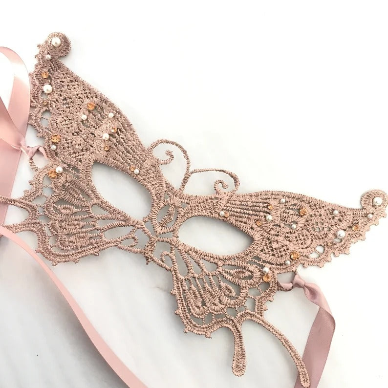 Máscara de Mariposa Oro Rosa Infantil, foto 1 de 3