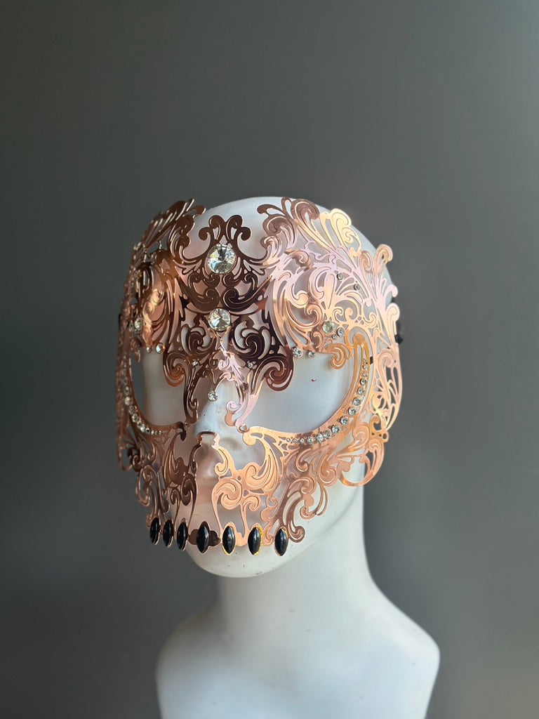 Máscara Metálica de Calavera Oro Rosa, foto 6 de 6