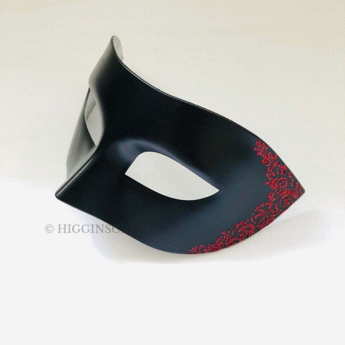 Máscara Veneciana Negra con Filigrana Roja, foto 5 de 6
